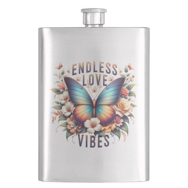 Endless Love Vibes Butterfly Art-96281 Flask (Front)