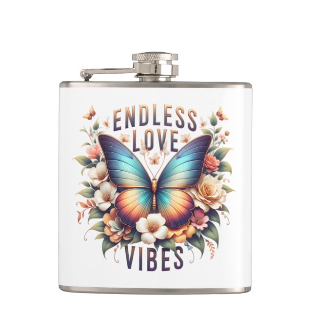 Endless Love Vibes Butterfly Art-96281 Flask (Front)