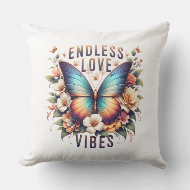 Endless Love Vibes Butterfly Art-96281 Throw Pillow (Front)