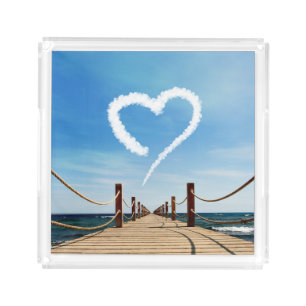 Endless Path Heart-Shaped Cloud Acrylic Tray