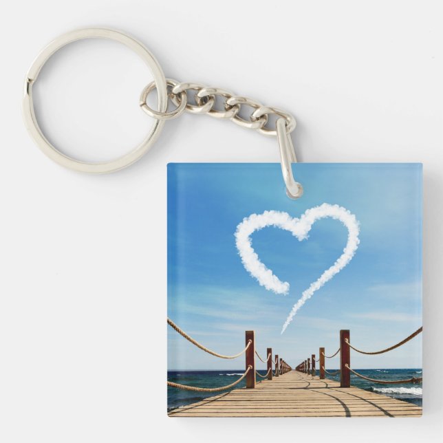 Endless Path Heart-Shaped Cloud Keychain (Front)