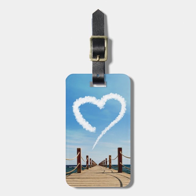 Endless Path Heart-Shaped Cloud Luggage Tag (Front Vertical)