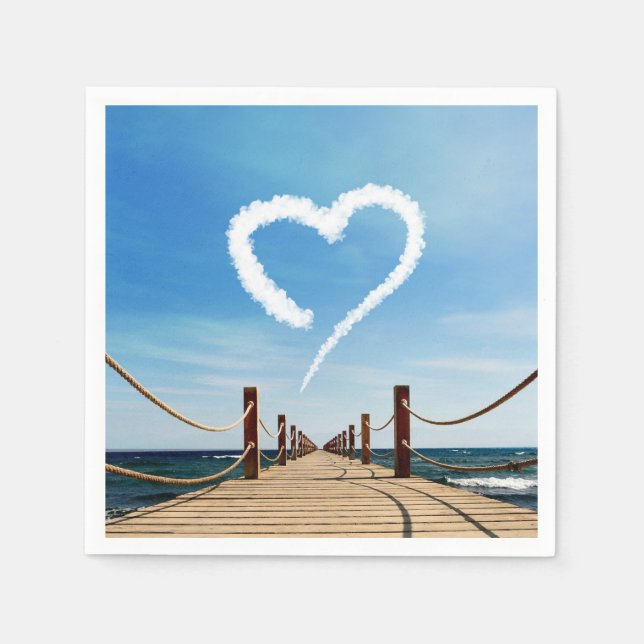 Endless Path Heart-Shaped Cloud Paper Napkins (Front)