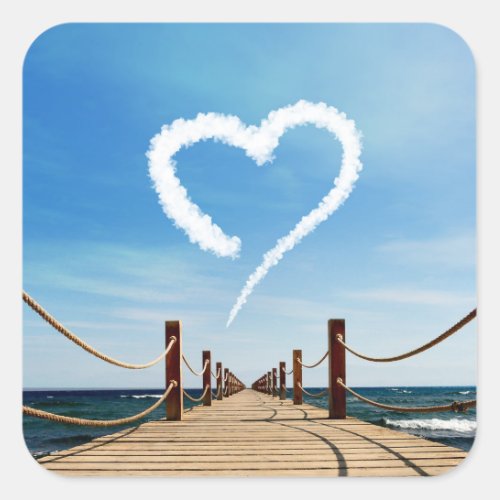 Endless Path Heart_Shaped Cloud Square Sticker