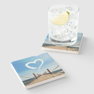Endless Path Heart-Shaped Cloud Stone Coaster