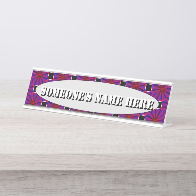Endless Pinwheel by Kenneth Yoncich Desk Name Plate (Front)
