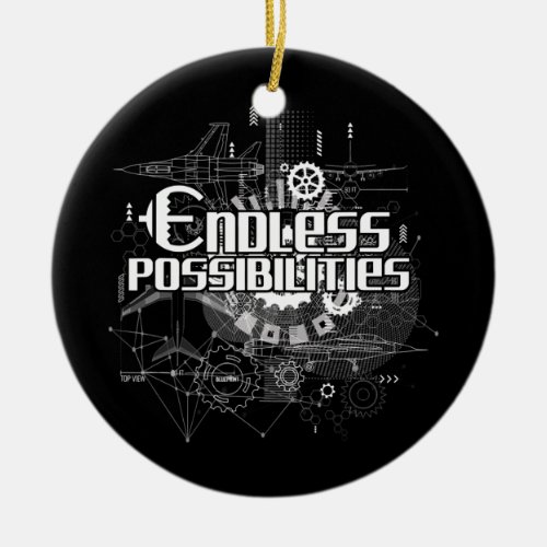 Endless Possibilities Aircraft Blueprint Engineer Ceramic Ornament