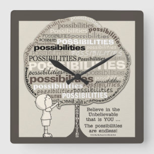 Endless Possibilities Square Wall Clock