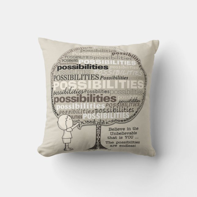 Endless Possibilities Throw Pillow (Front)
