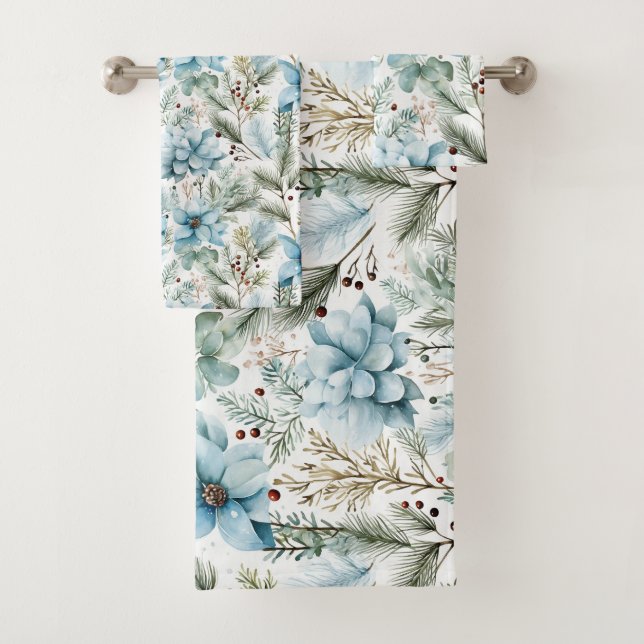 Endless possibilities with Winter flowers - Bath Towel Set (Insitu)