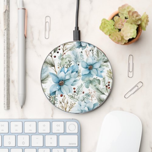 Endless possibilities with Winter flowers _ Wireless Charger