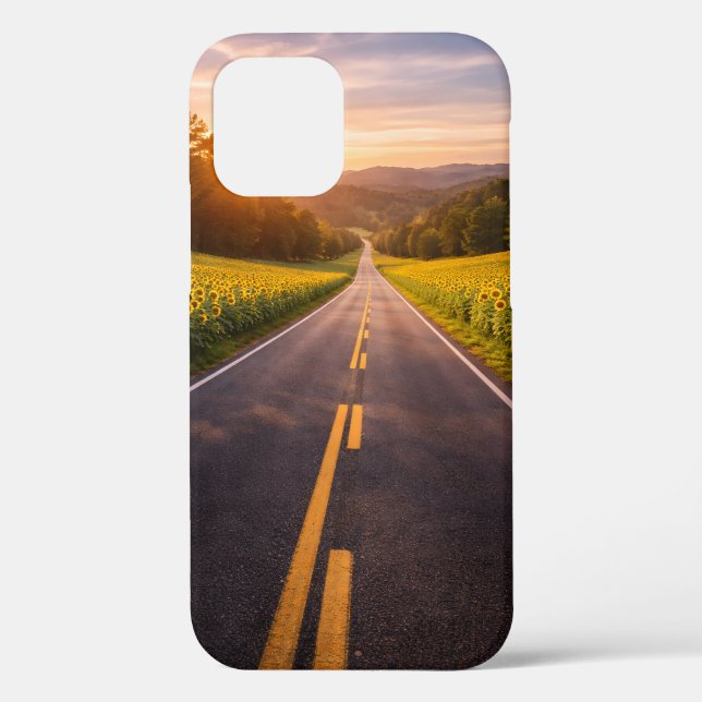 Endless Road Through Desert Landscape Phone Case (Back)