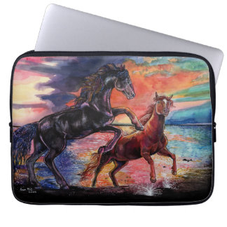 Endless Sky Watercolor Horses Laptop Sleeve