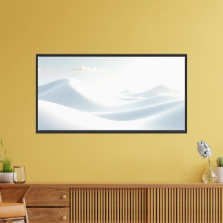 Endless Snow Waves – Minimal Winter Dunes Canvas Print