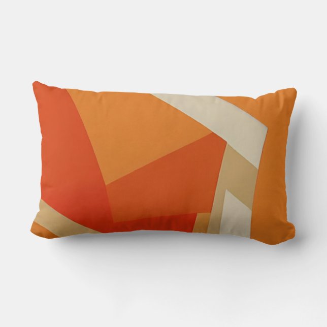 Endless Steps - in Warm Orange Lumbar Pillow (Back)