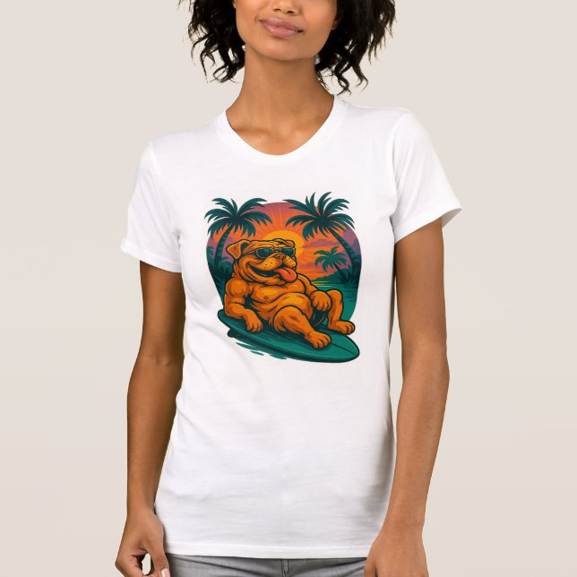 Endless Summer Bulldog - Retro Surf T-Shirt (Front)
