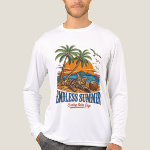 Endless Summer Cat Beach Sunset Gift Tri-Blend Shirt