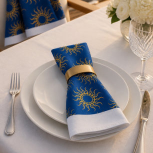 Endless Summer Coastal Sun Blue & White Napkins
