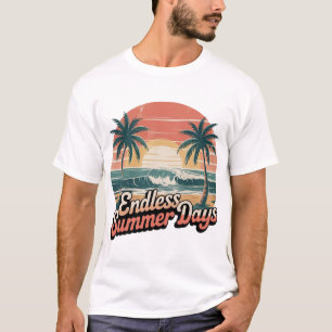 Endless Summer Days Art Retro Tropical Beach T-Shirt