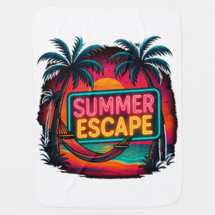 Endless Summer Escape – Retro Sunset Adventure Baby Blanket