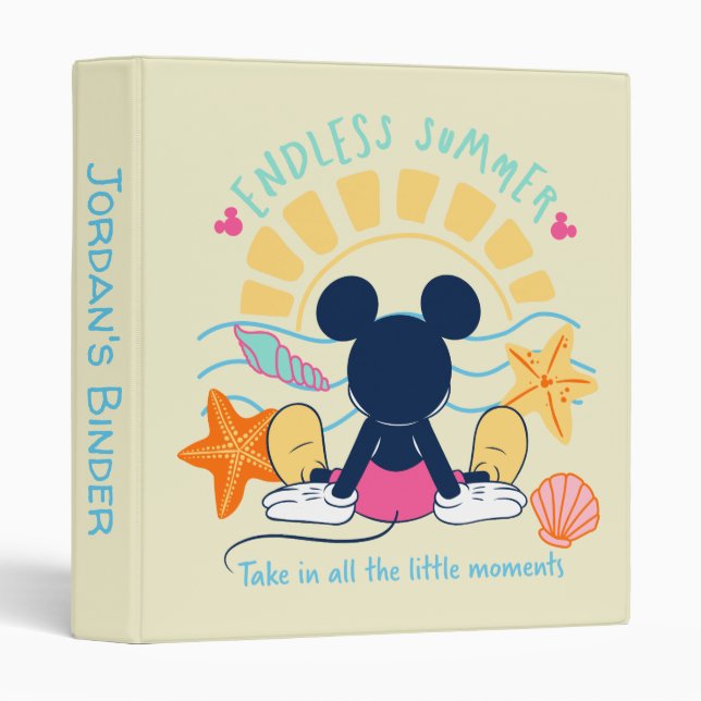 Endless Summer Mickey Mouse 3 Ring Binder (Front/Spine)