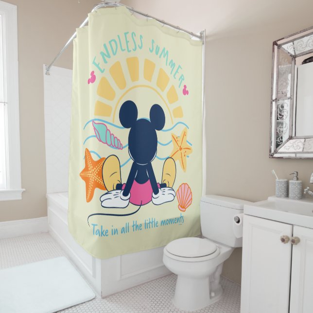 Endless Summer Mickey Mouse Shower Curtain (In Situ)
