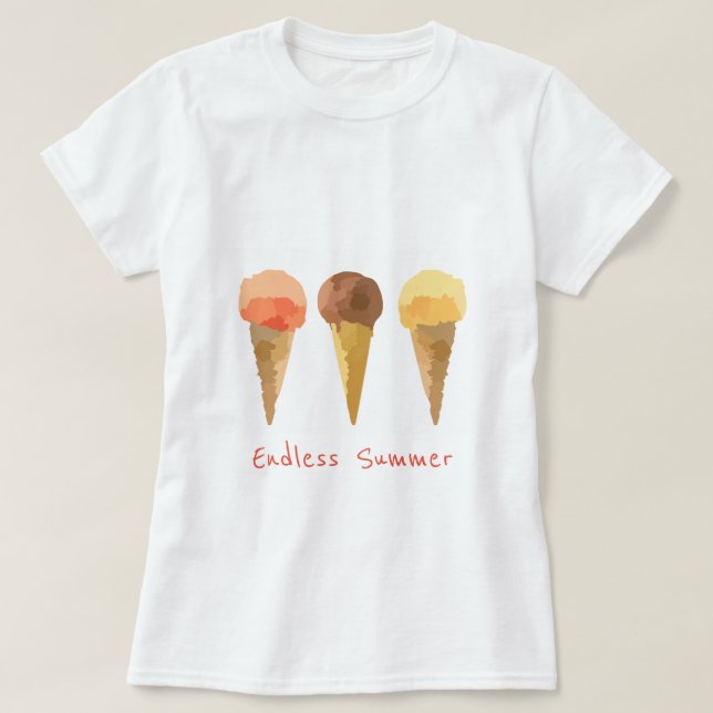 Endless Summer slogan Pastel ice-cream sorbet T-Shirt (Design Front)