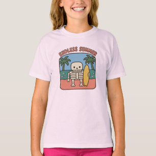 Endless Summer Surfing Skeleton Retro Beach Nostal T-Shirt