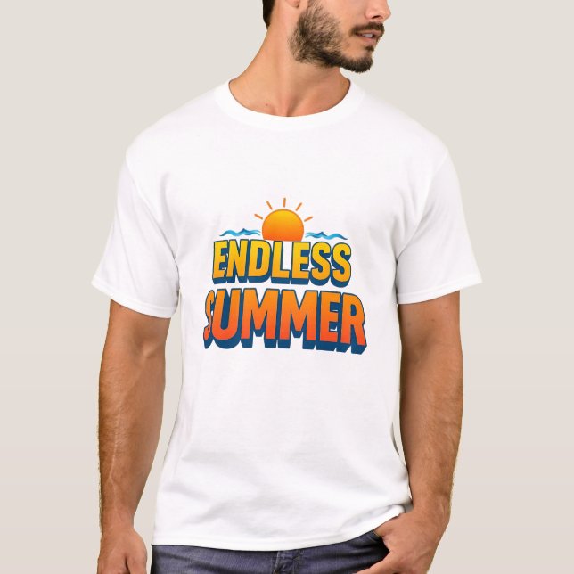 Endless Summer Vibes Retro Typography Tee (Front)