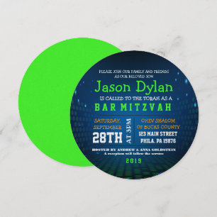 ENDLESS VIDEO GAMING Bar Mitzvah Round Invitation