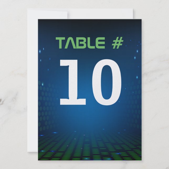 ENDLESS VIDEO GAMING Bar Mitzvah Table Number Card (Front)