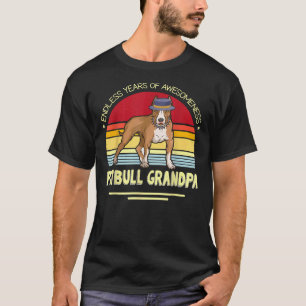 Endless Years Of Awesomeness Pitbull Dog Grandpa H T-Shirt