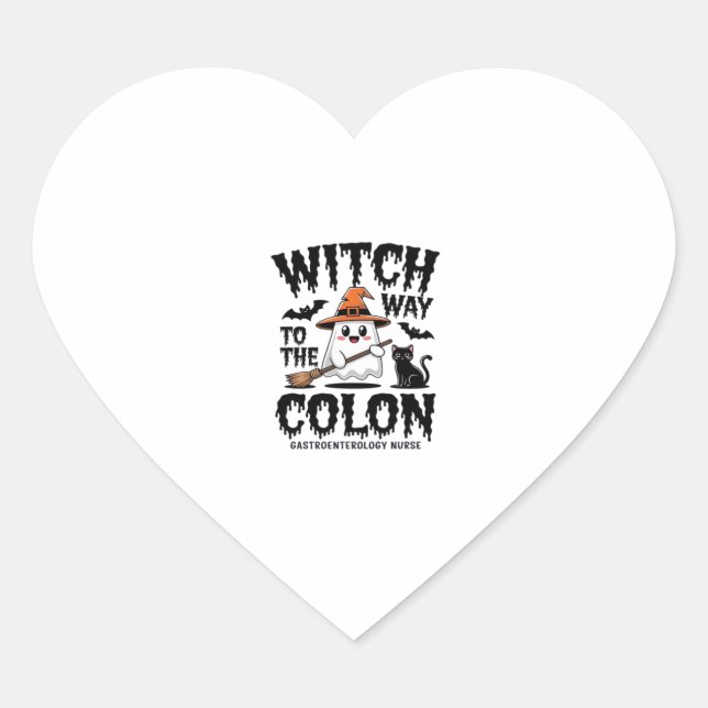 Endo Nurse Halloween Gastrointestinal Nurse Ghost  Heart Sticker (Front)