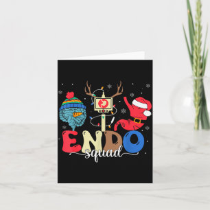 Endo Squad Nurse Stomach Santa Hat Endoscopy Tech Card