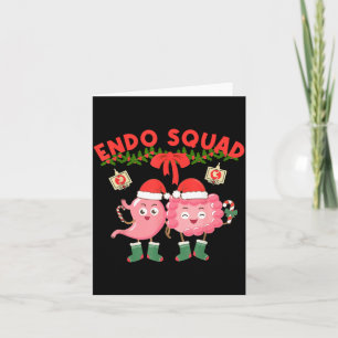 Endo Squad Nurse Stomach Santa Hat Endoscopy Tech Card