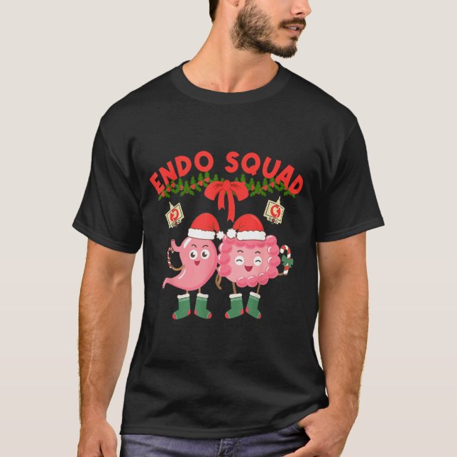 Endo Squad Nurse Stomach Santa Hat Endoscopy Tech  T-Shirt (Front)