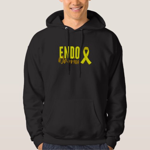 Endo Warrior Endometriosis Yellow Awareness Ribbon Hoodie