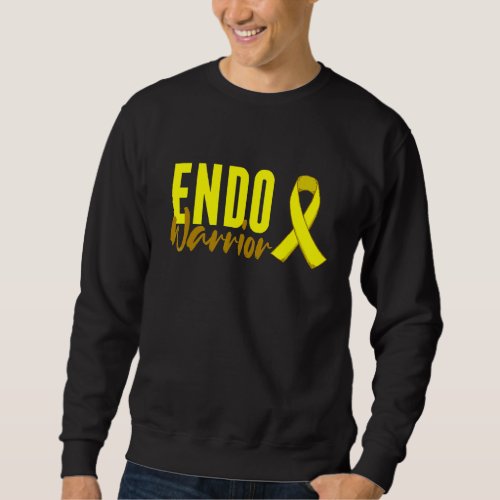 Endo Warrior Endometriosis Yellow Awareness Ribbon Sweatshirt