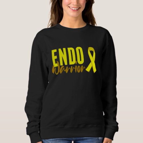 Endo Warrior Endometriosis Yellow Awareness Ribbon Sweatshirt