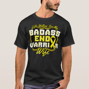 Endo Warrior Wife Endometriosis Yellow Endometrium T-Shirt