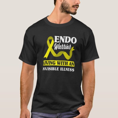 Endo Warrior Yellow Ribbon Endometriosis Awareness T_Shirt