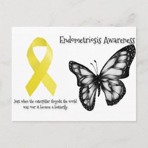 Endobutterfly endometriosis awareness postcard