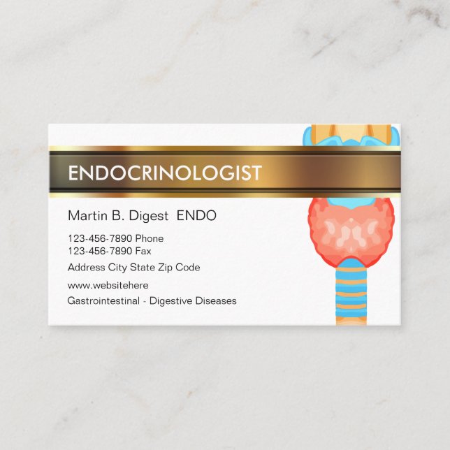 Endocrinologist Medical Business Cards (Front)