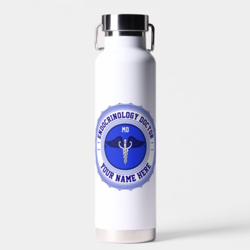 Endocrinology Caduceus Customizable MD Specialty Water Bottle