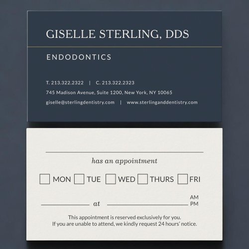 Endodontics Office Appointment Reminder Card