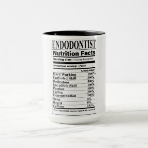 Endodontist Nutrition Facts Mug