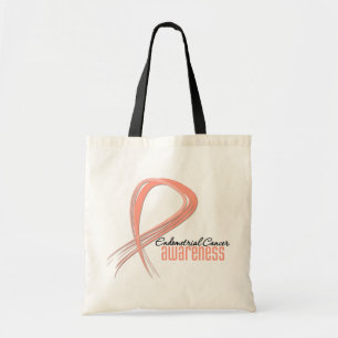 Endometrial Cancer Awareness Grunge Ribbon Tote Bag