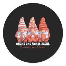 Endometrial Cancer Awareness Month Peach Ribbon Gn Classic Round Sticker