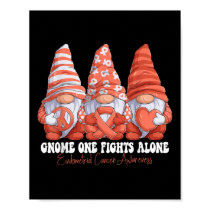 Endometrial Cancer Awareness Month Peach Ribbon Gn Poster