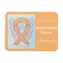 Endometrial Cancer Awareness Ribbon Angel Magnets